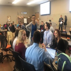 NCMB staff talking with Campbell University PA students